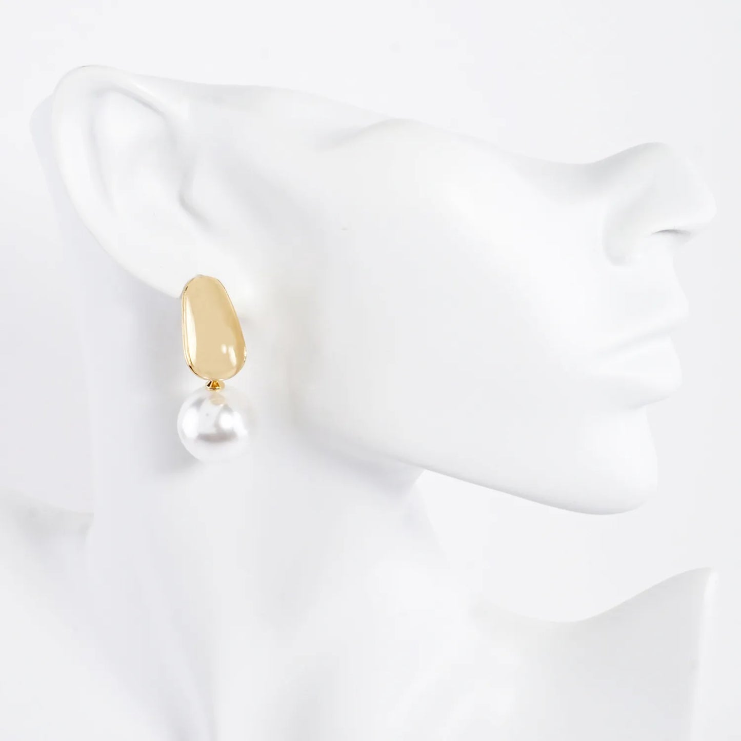 15mm Pearl Drop 14K-Gold-Dipped Brass Earrings