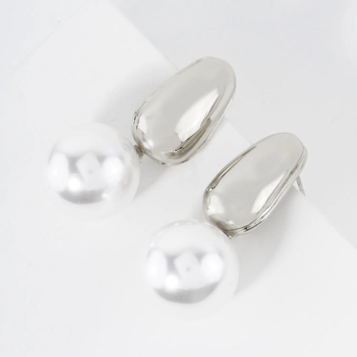 15mm Pearl Drop 14K-Gold-Dipped Brass Earrings