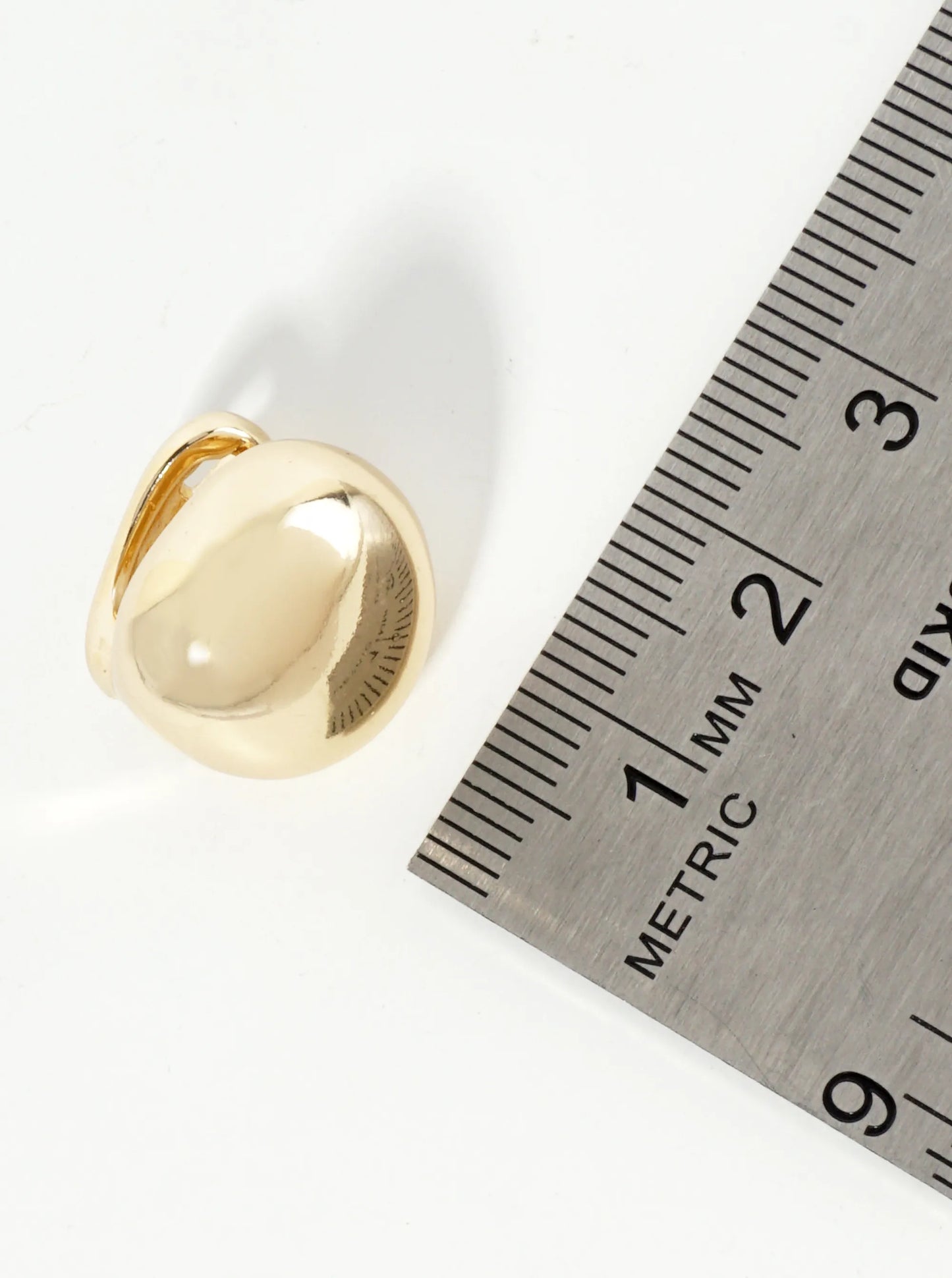 15mm Polished 14K-Gold-Dipped Round Huggie Hoop Earrings