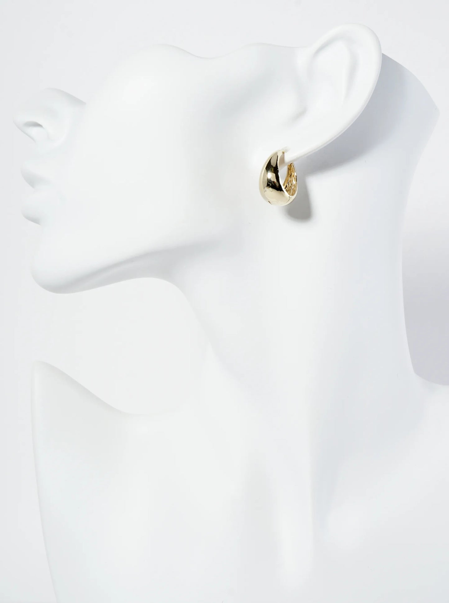 15mm Polished 14K-Gold-Dipped Tapered Huggie Hoop Earrings