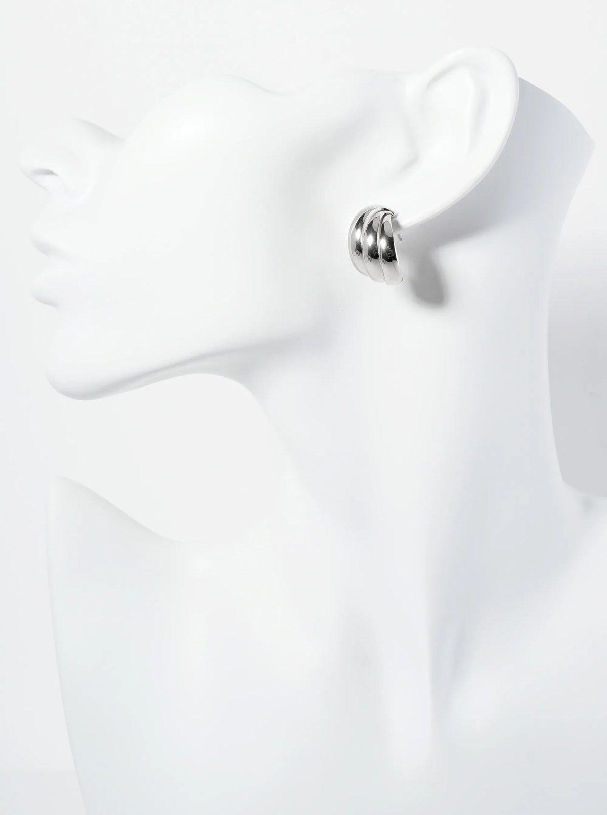 15mm Polished 14K-Gold-Dipped Three Overlapping Hoop Earrings