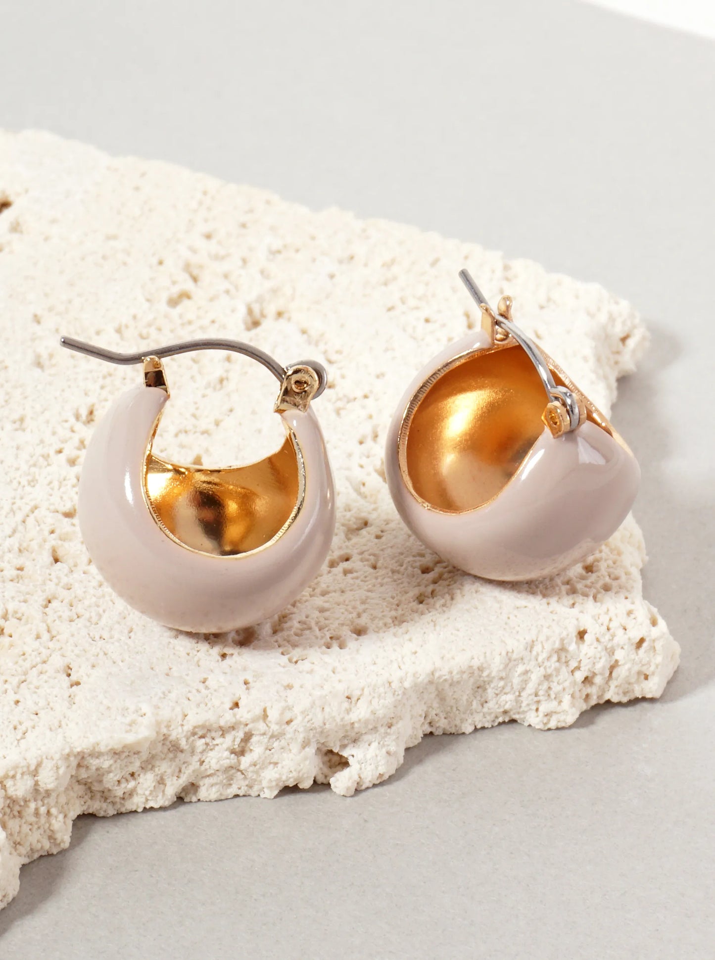 15mm Sphere Enamel Huggie Hoop Earrings