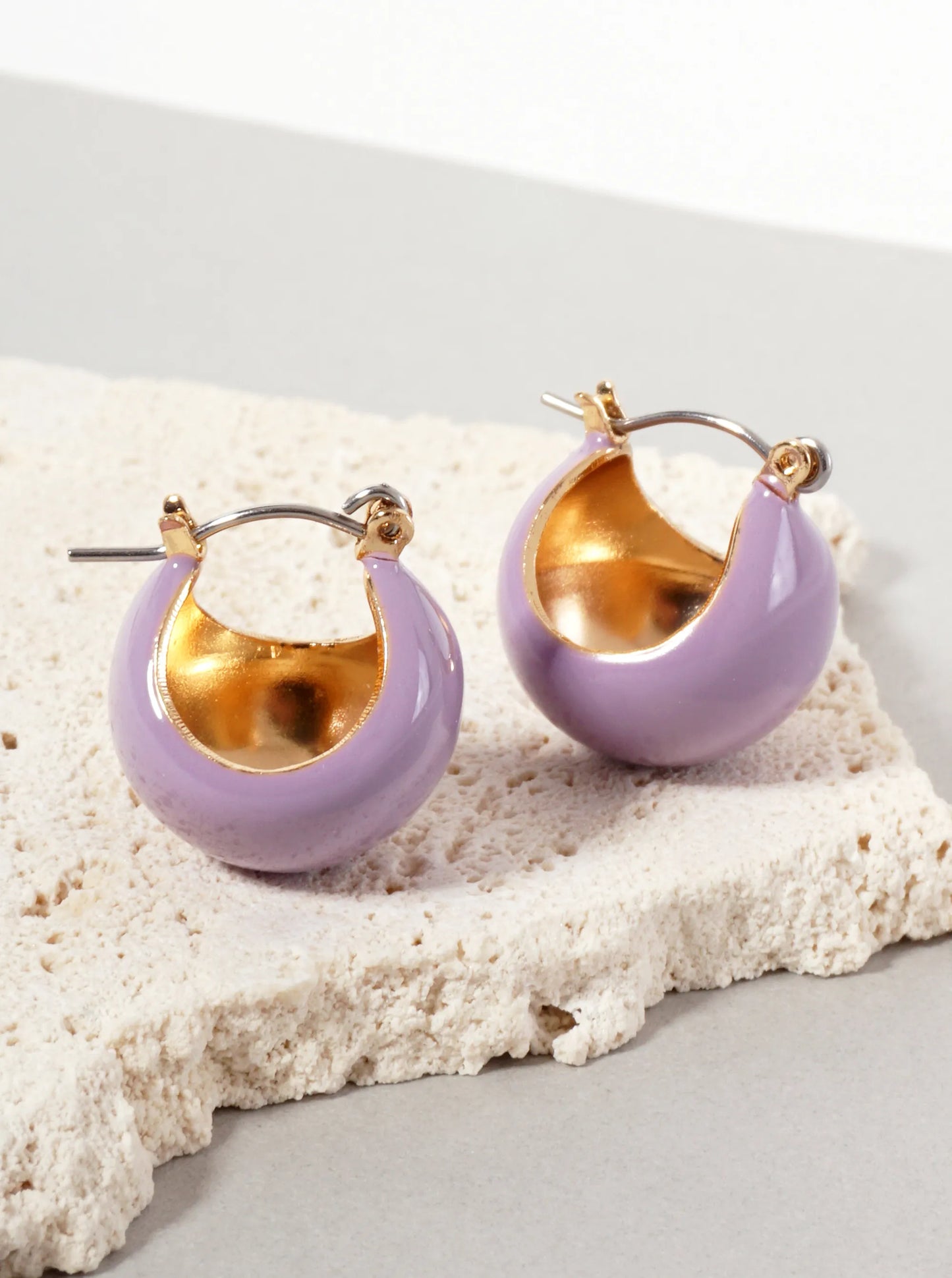 15mm Sphere Enamel Huggie Hoop Earrings