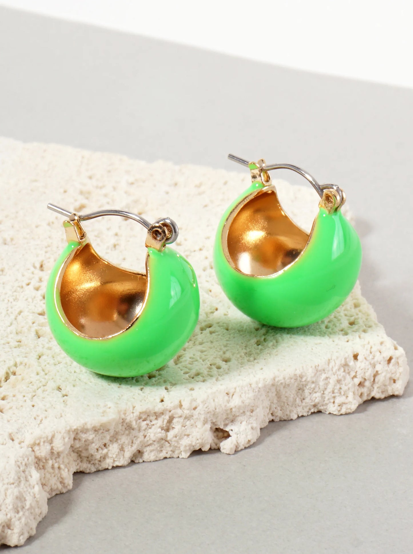 15mm Sphere Enamel Huggie Hoop Earrings