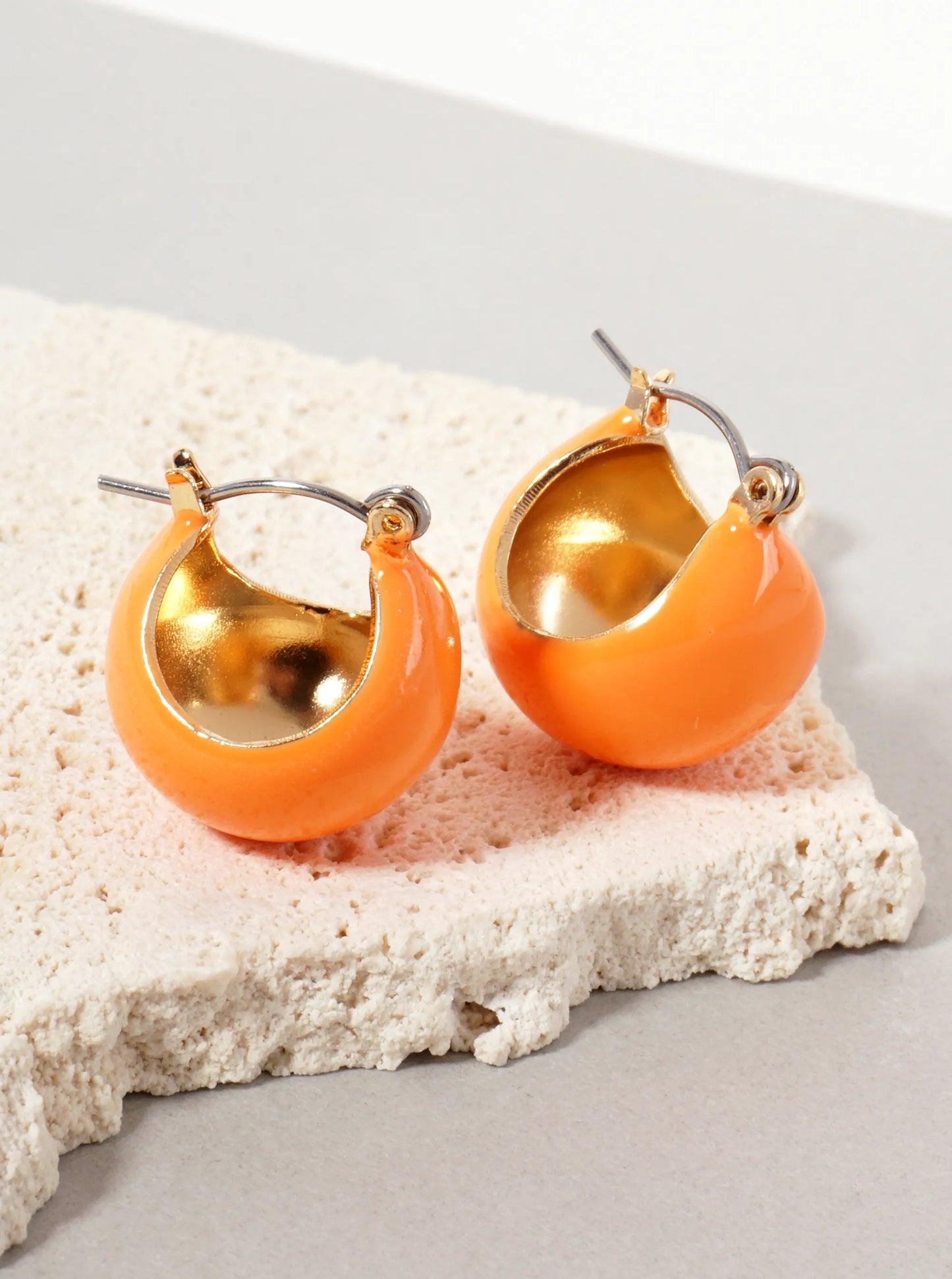 15mm Sphere Enamel Huggie Hoop Earrings