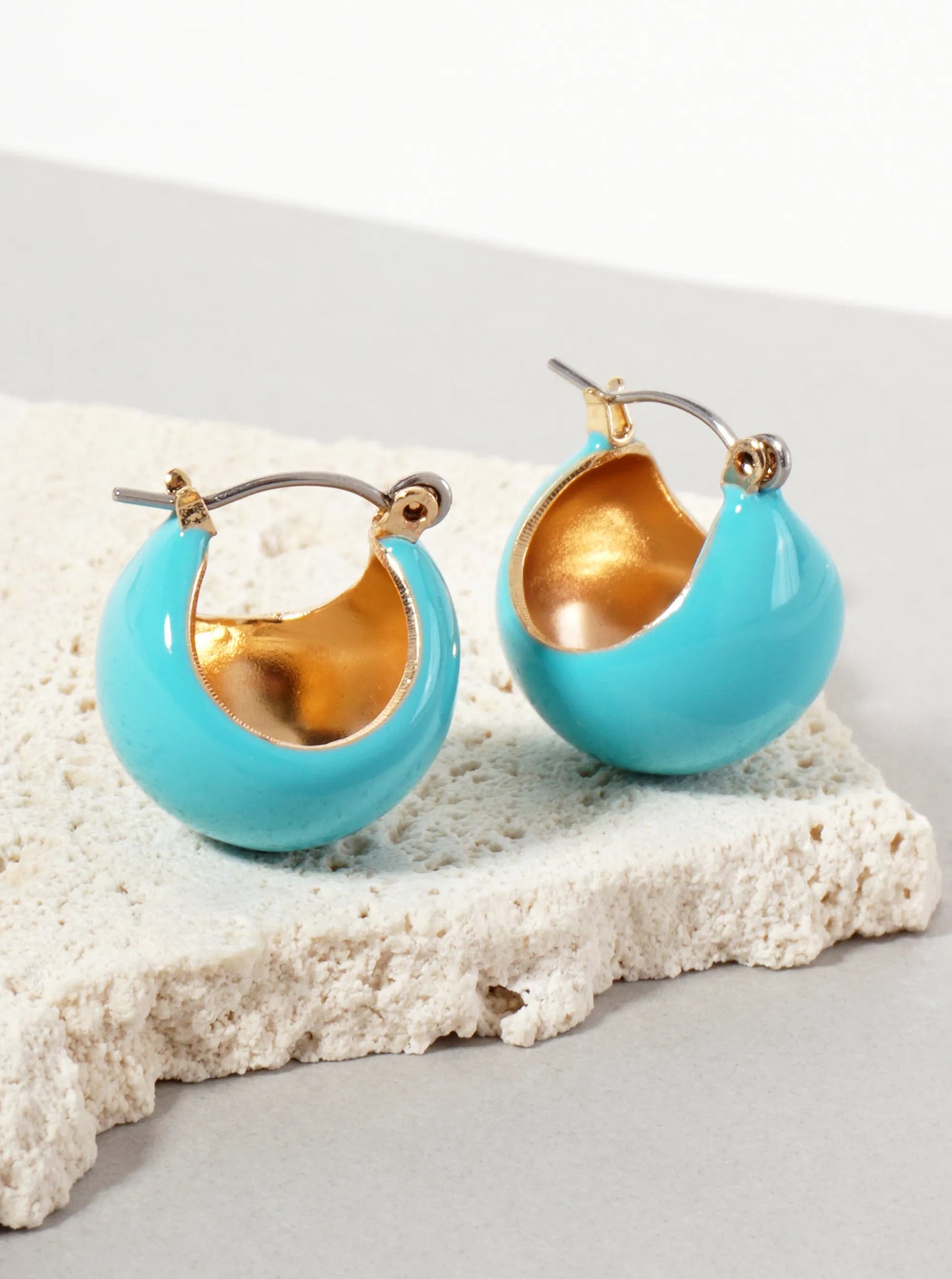 15mm Sphere Enamel Huggie Hoop Earrings