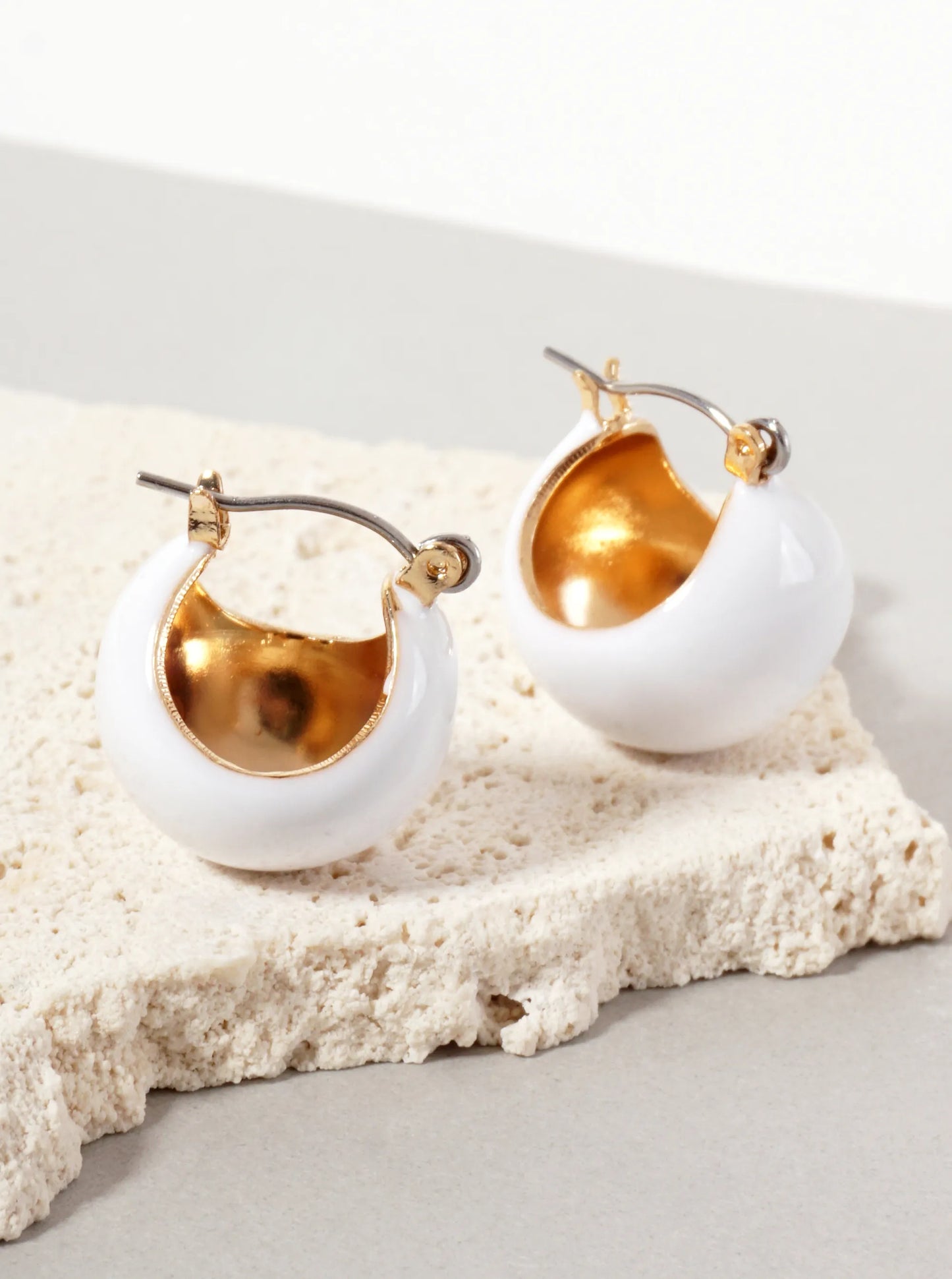 15mm Sphere Enamel Huggie Hoop Earrings