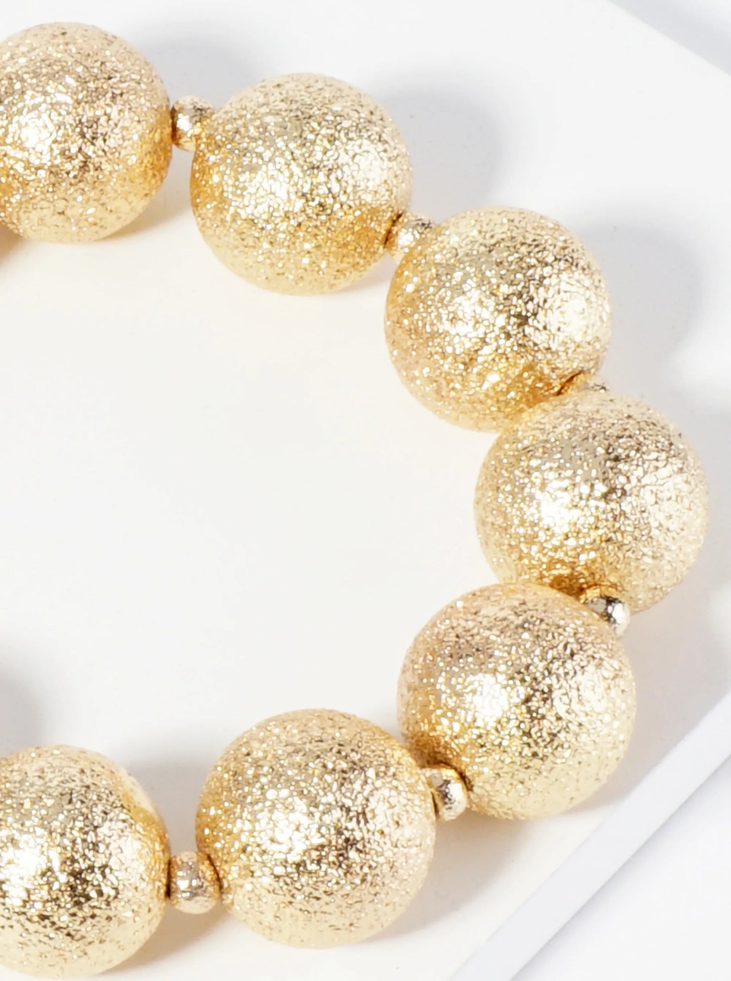 15mm Textured Metallic Ball Stretch Bracelet