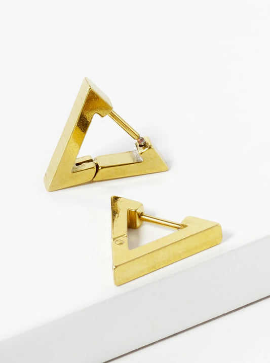 15mm Triangle Shape Stainless Steel Huggie Hoop Earrings