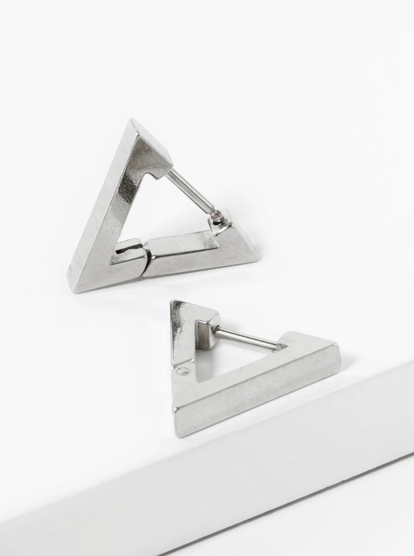 15mm Triangle Shape Stainless Steel Huggie Hoop Earrings