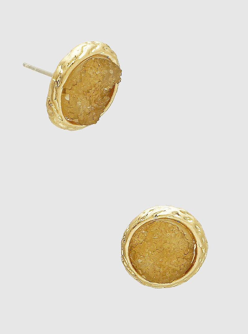 15mm Round Simulated Druzy Post Stud Earrings