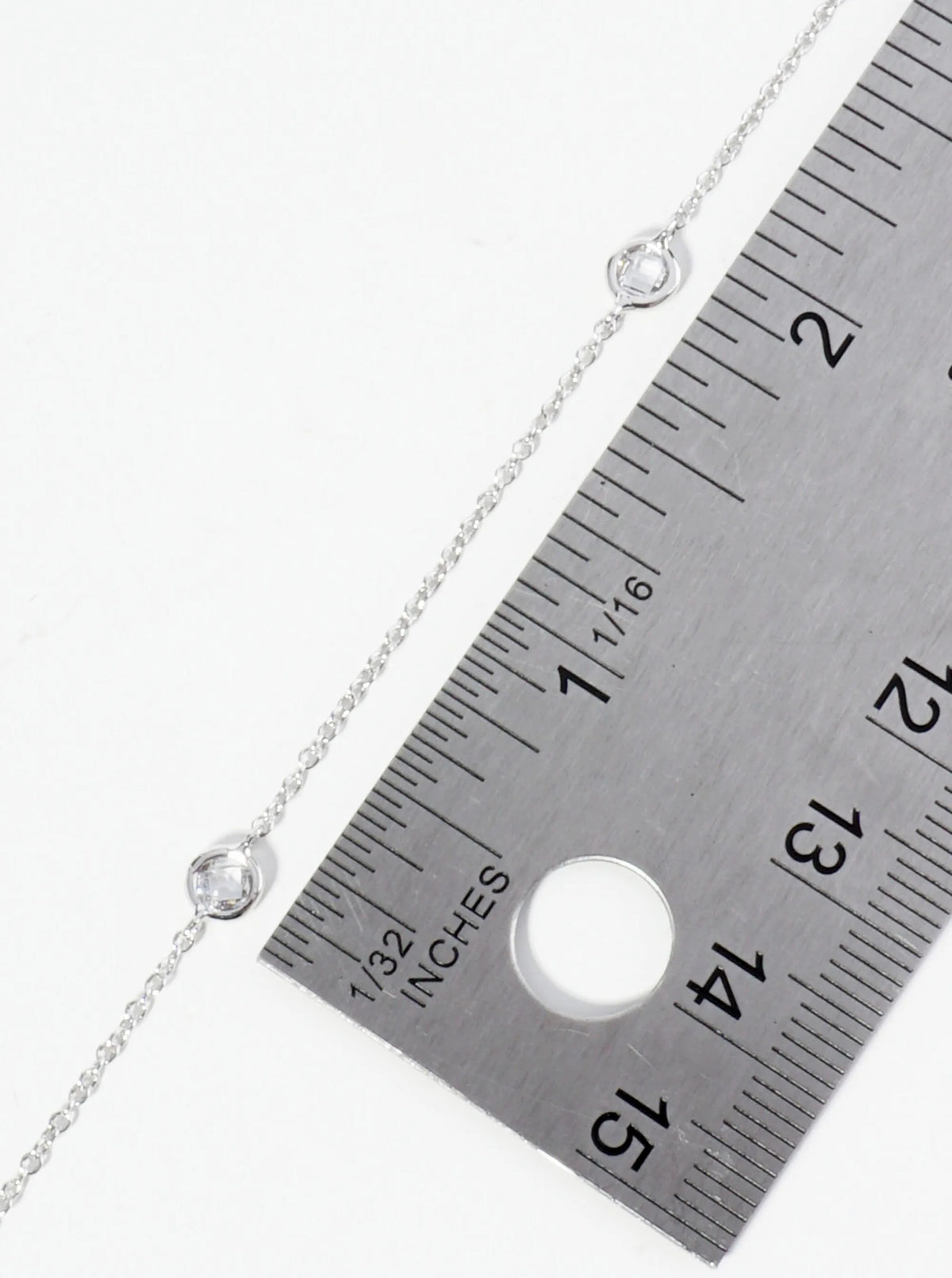 16-18 Inch Cubic Zirconia By The Yard Brass Station Necklace
