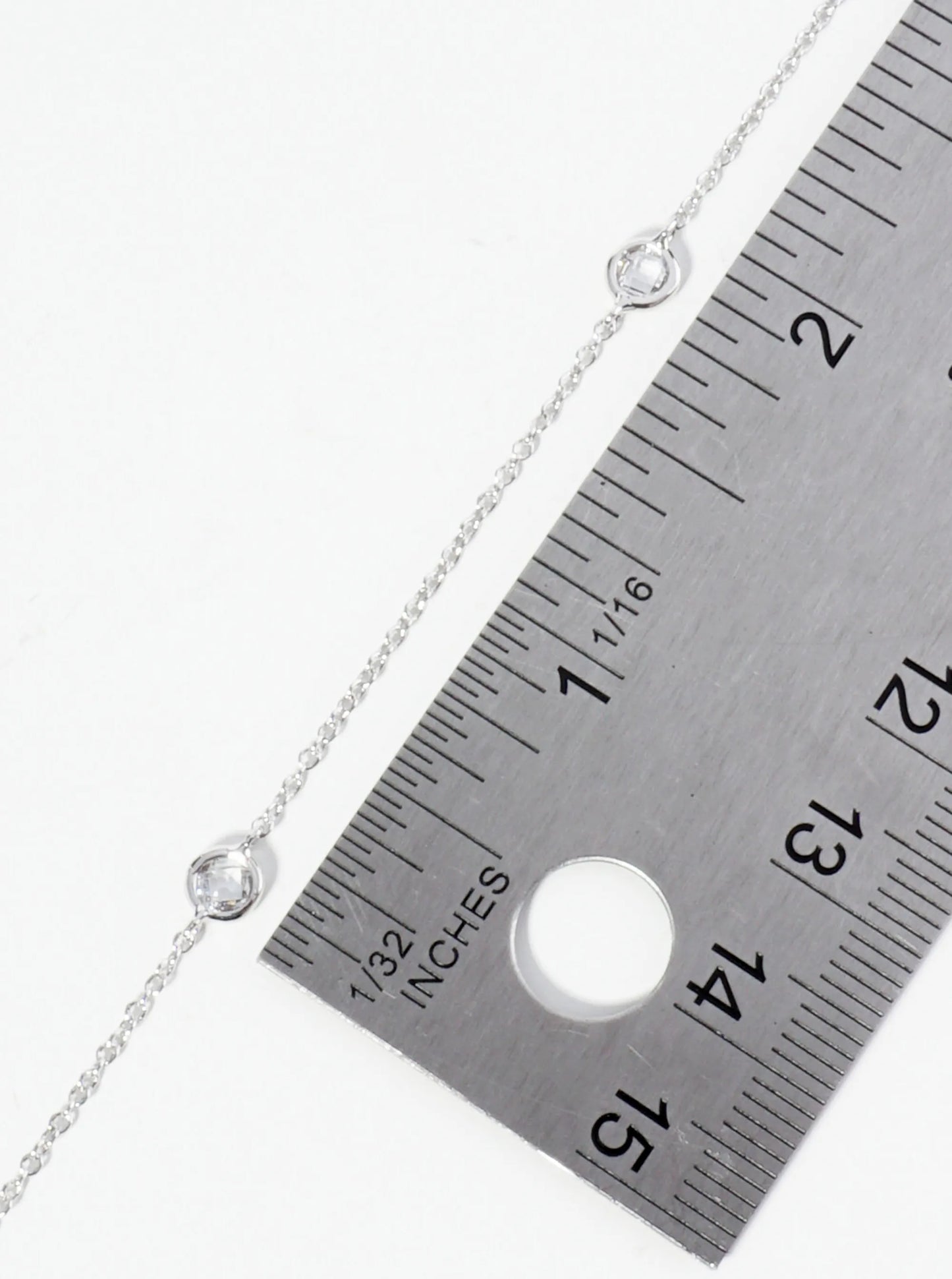 16-18 Inch Cubic Zirconia By The Yard Brass Station Necklace