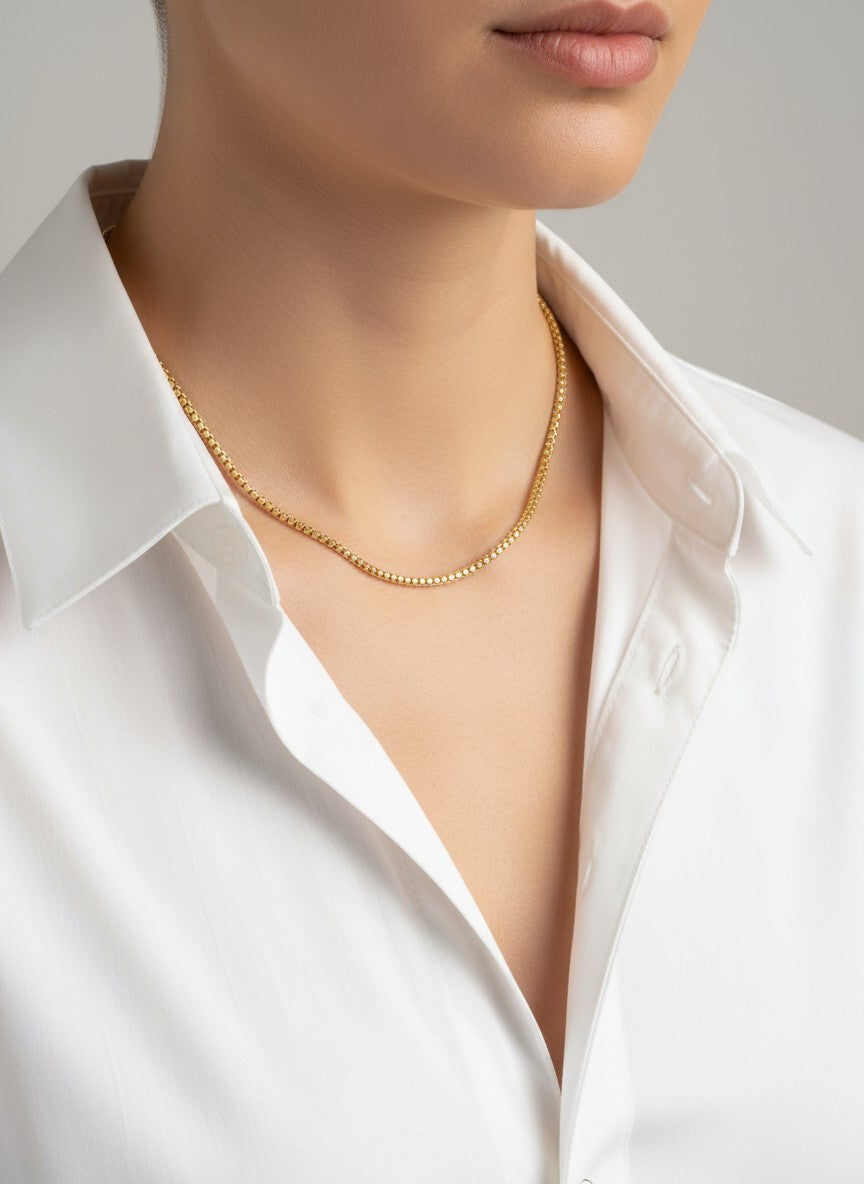 16 Inch Delicate Box Chain Necklace