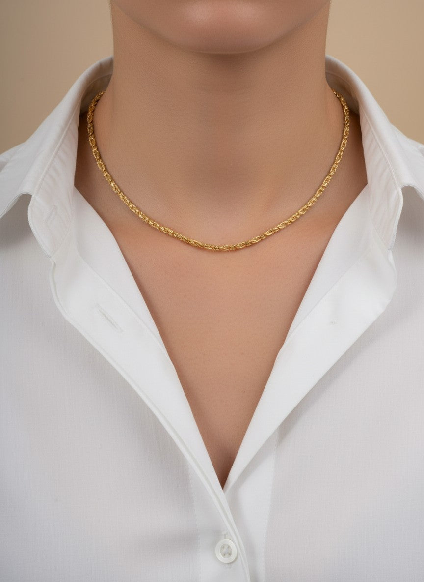 16 Inch Delicate Rope Chain Necklace