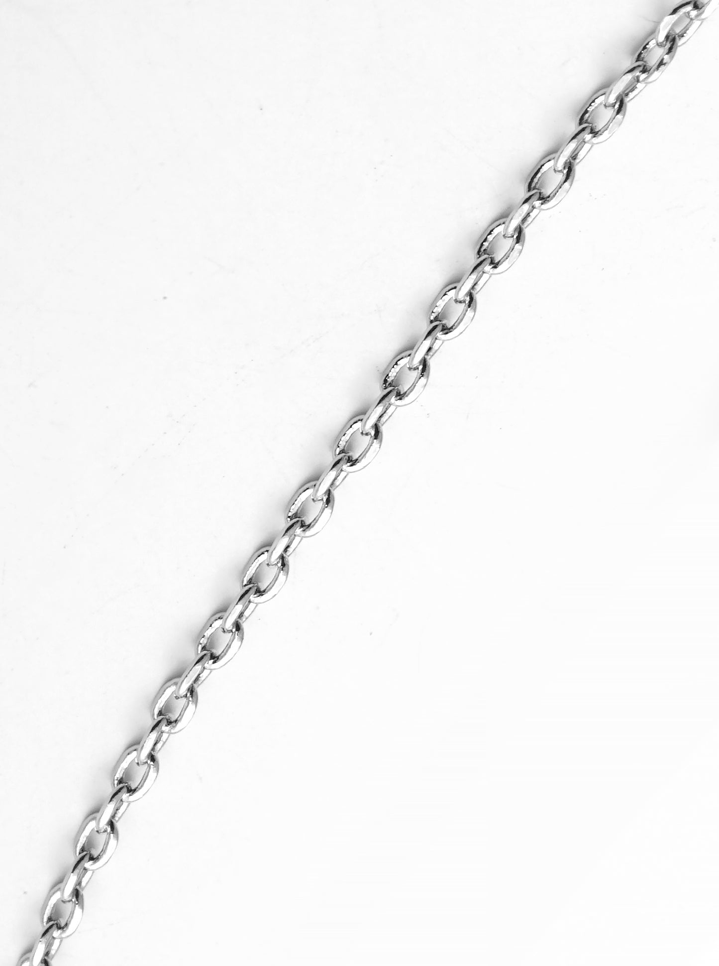 16 Inch Long White Gold Dipped Basic Chain Necklace