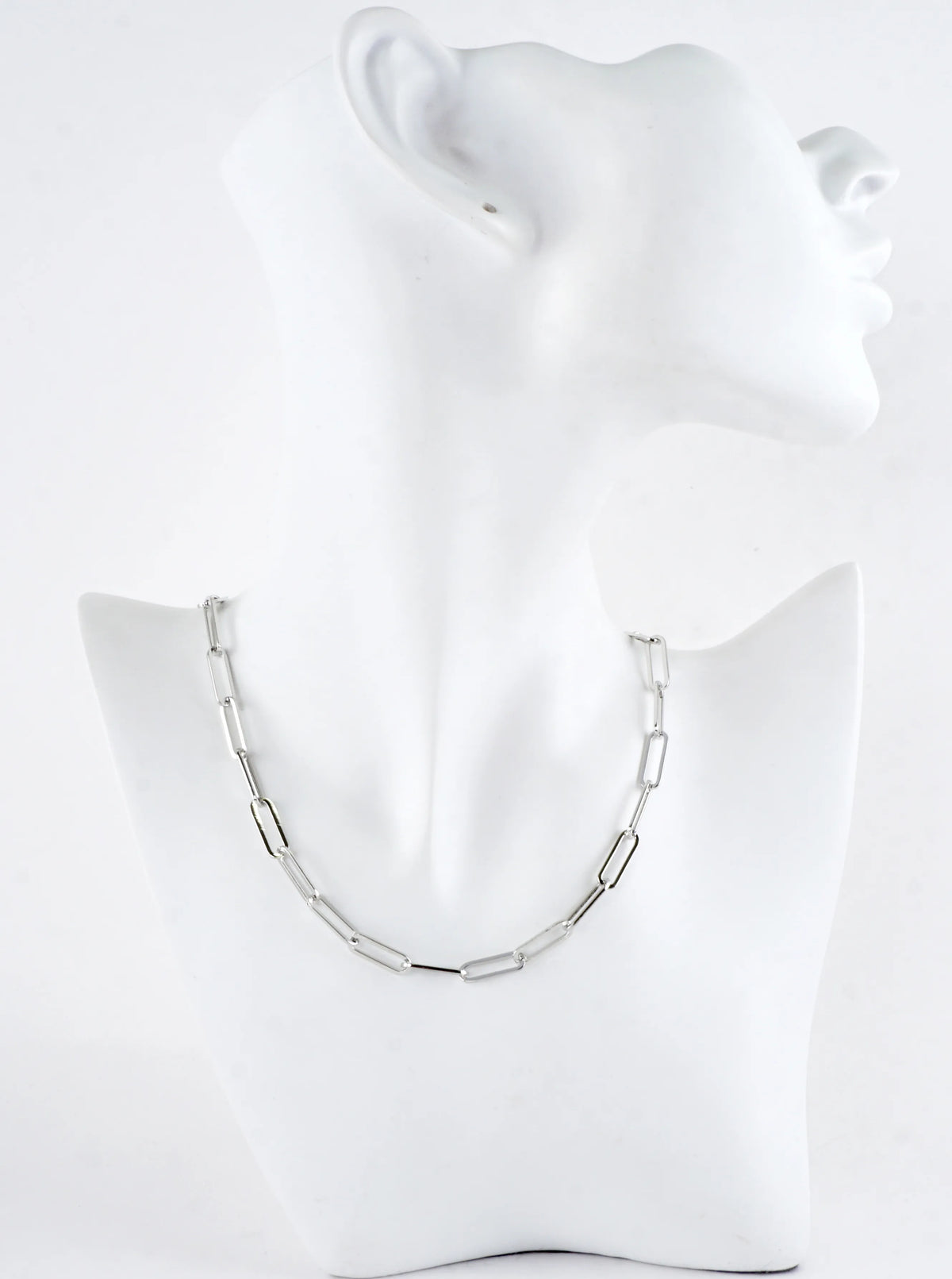 16 Inch Polished Brass Paperclip Chain Necklace