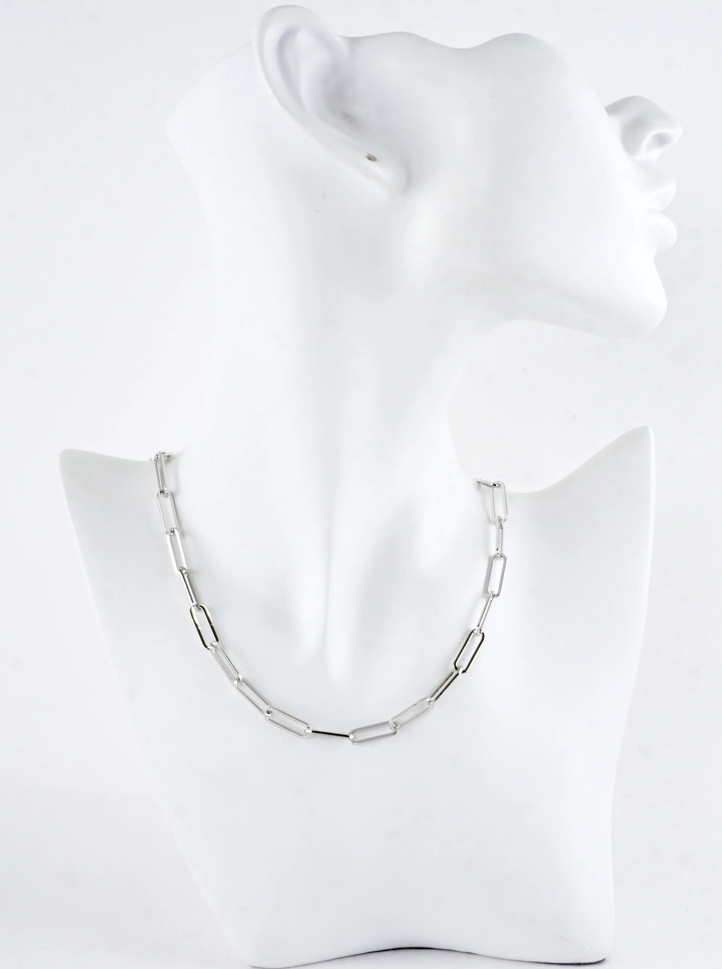 16 Inch Polished Brass Paperclip Chain Necklace