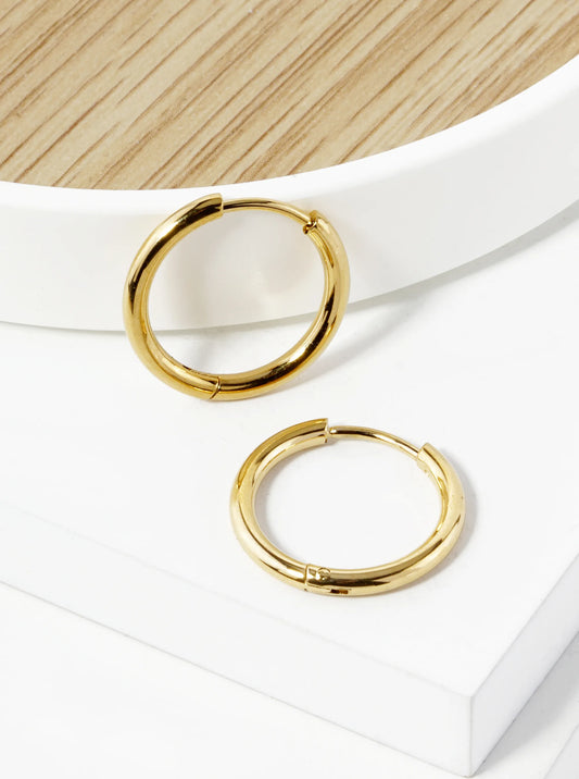 17mm Stainless Steel Huggie Hoop Earrings