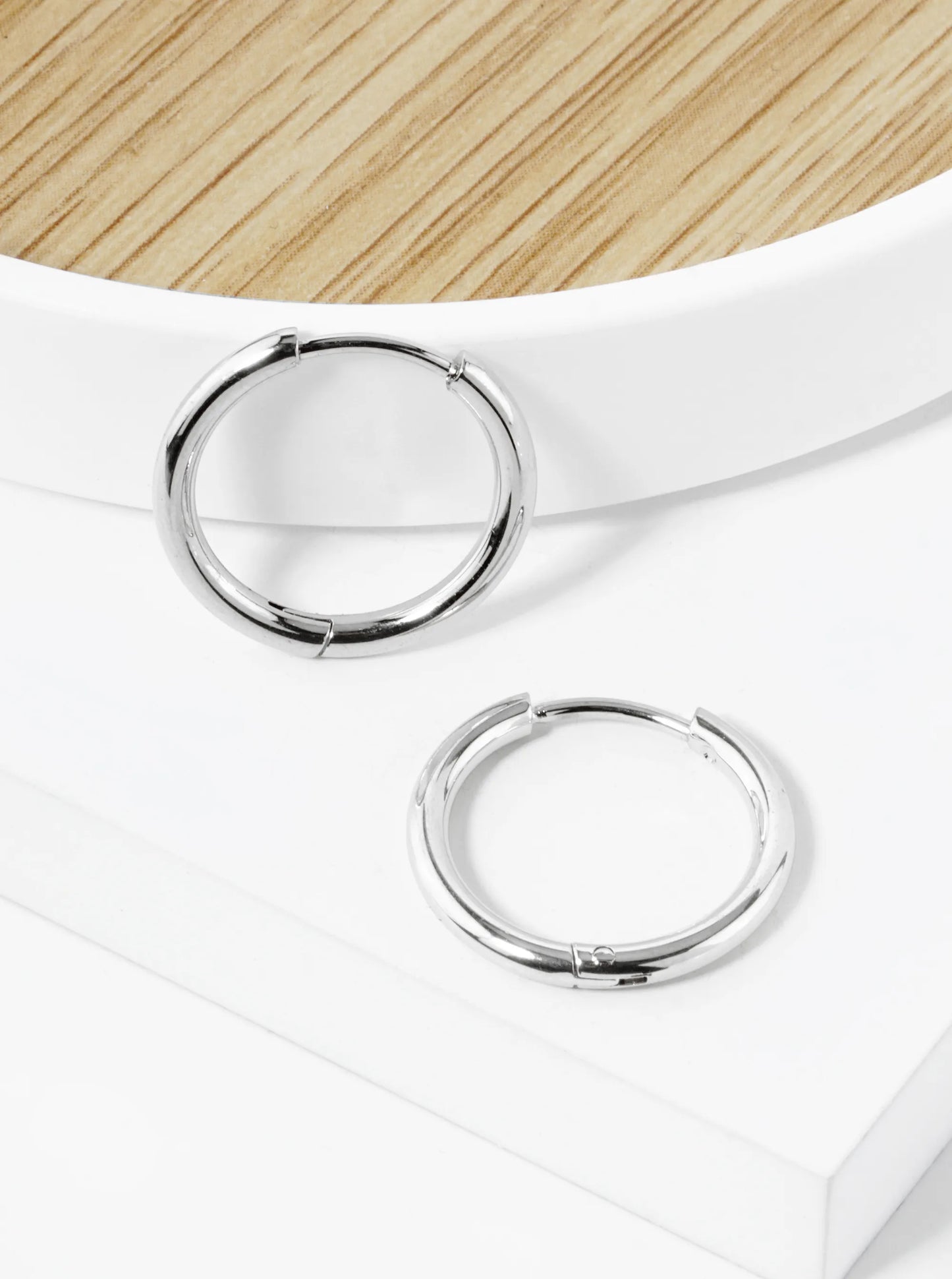 17mm Stainless Steel Huggie Hoop Earrings