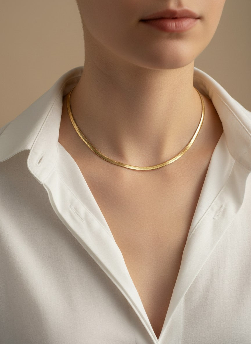 18 Inch Flat Snake Chain Necklace