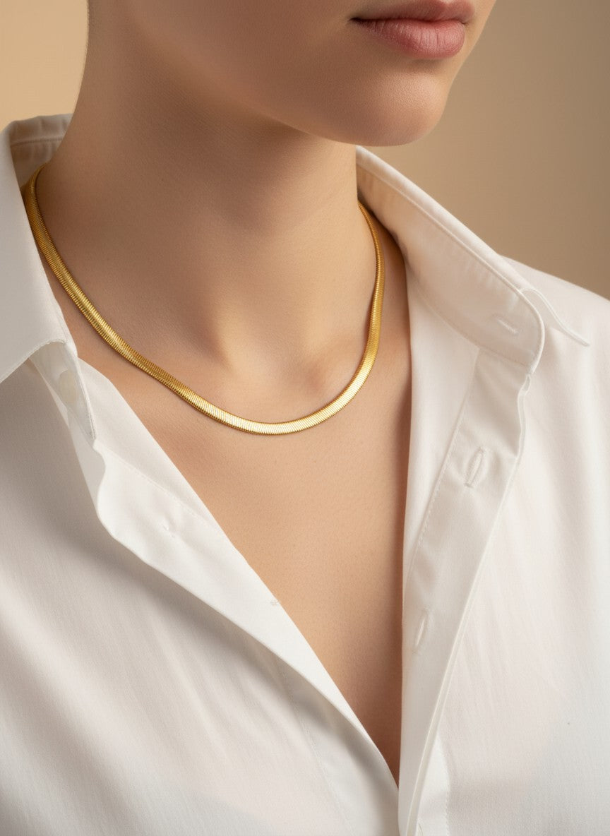 18 Inch Flat Snake Chain Necklace