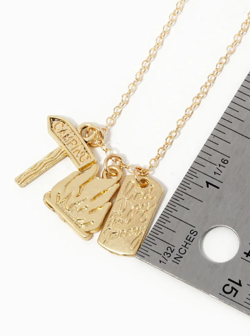 18 Inch Metal Camping Charms Pendant Necklace