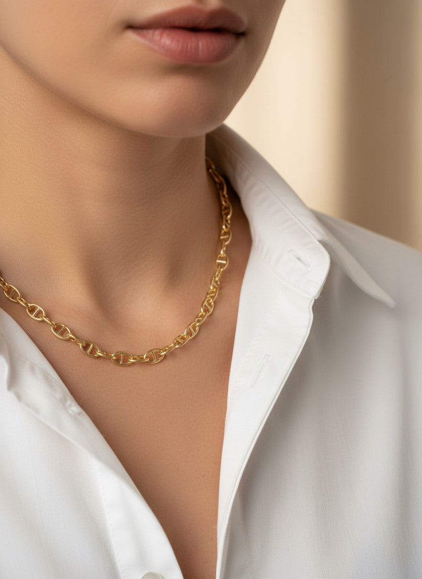 18 Inch Modern Horsebit Necklace
