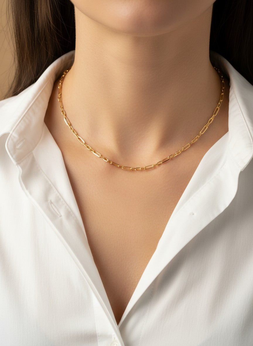 18 Inch Minimalist Paperclip Link Necklace