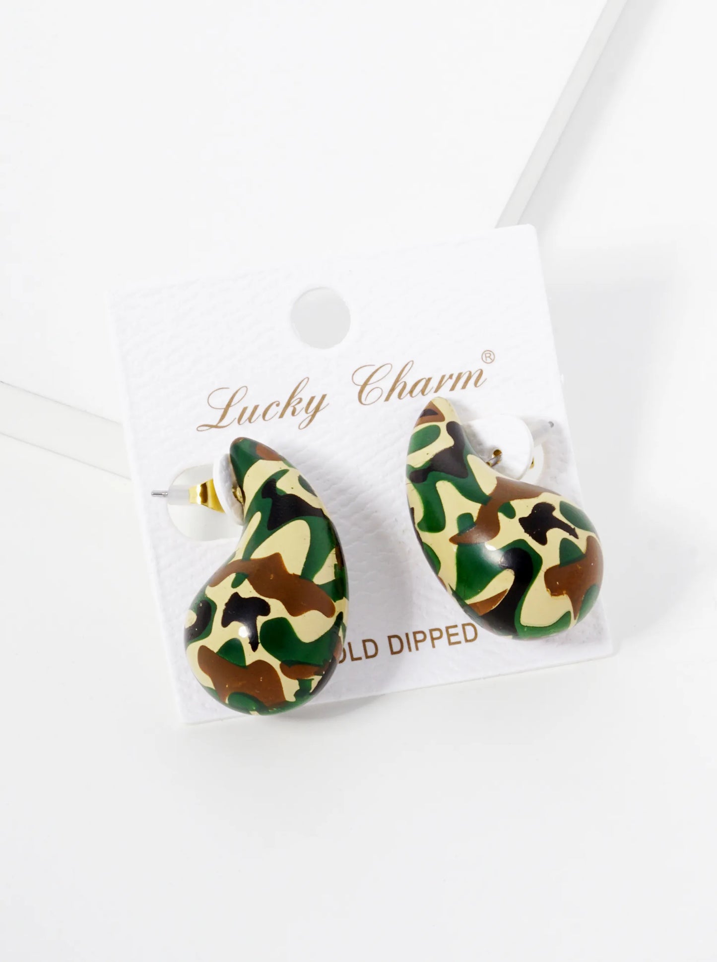 18K-Gold-Dipped 1-25-Inch Hollow Puffy Teardrop Dupe Stud Earrings