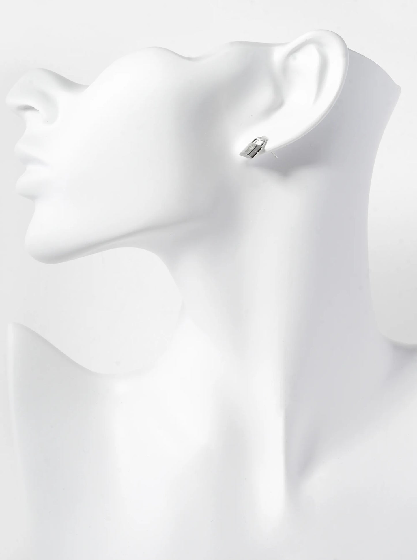 18K Gold Dipped 10mm Brass Lock And Key Asymmetric Sterling Silver Post Stud Earrings