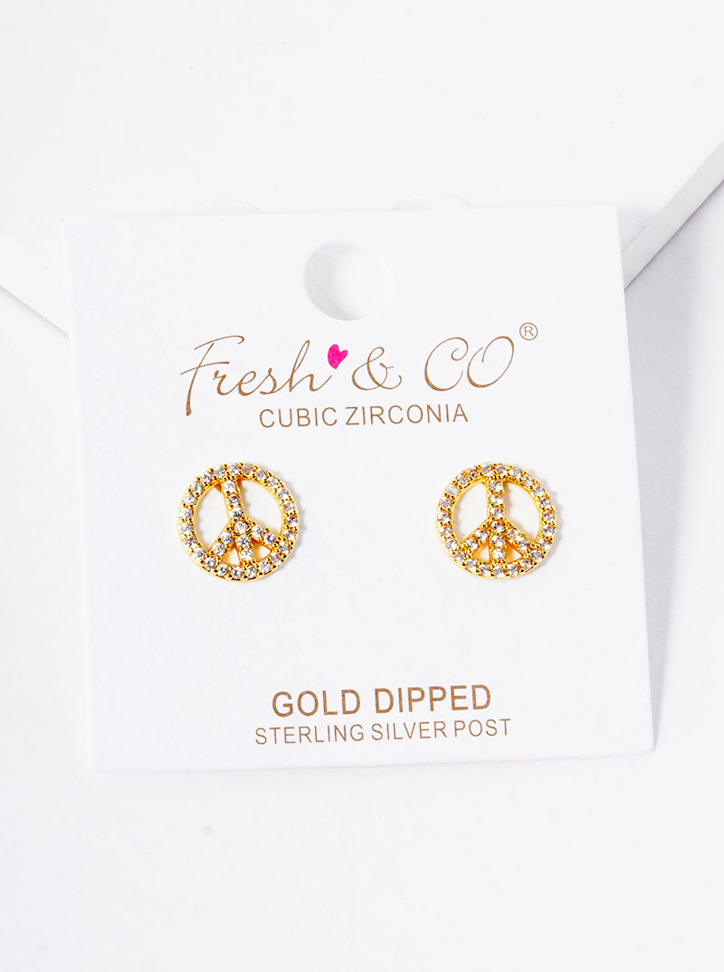 White Gold Dipped 15mm CZ Pave Rhombus Post Stud Earrings