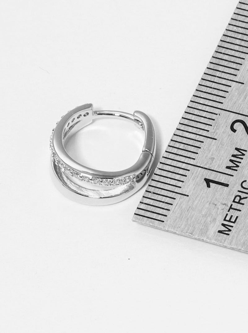 18K Gold Dipped 10mm Double Tier Huggie Hoop Earrings