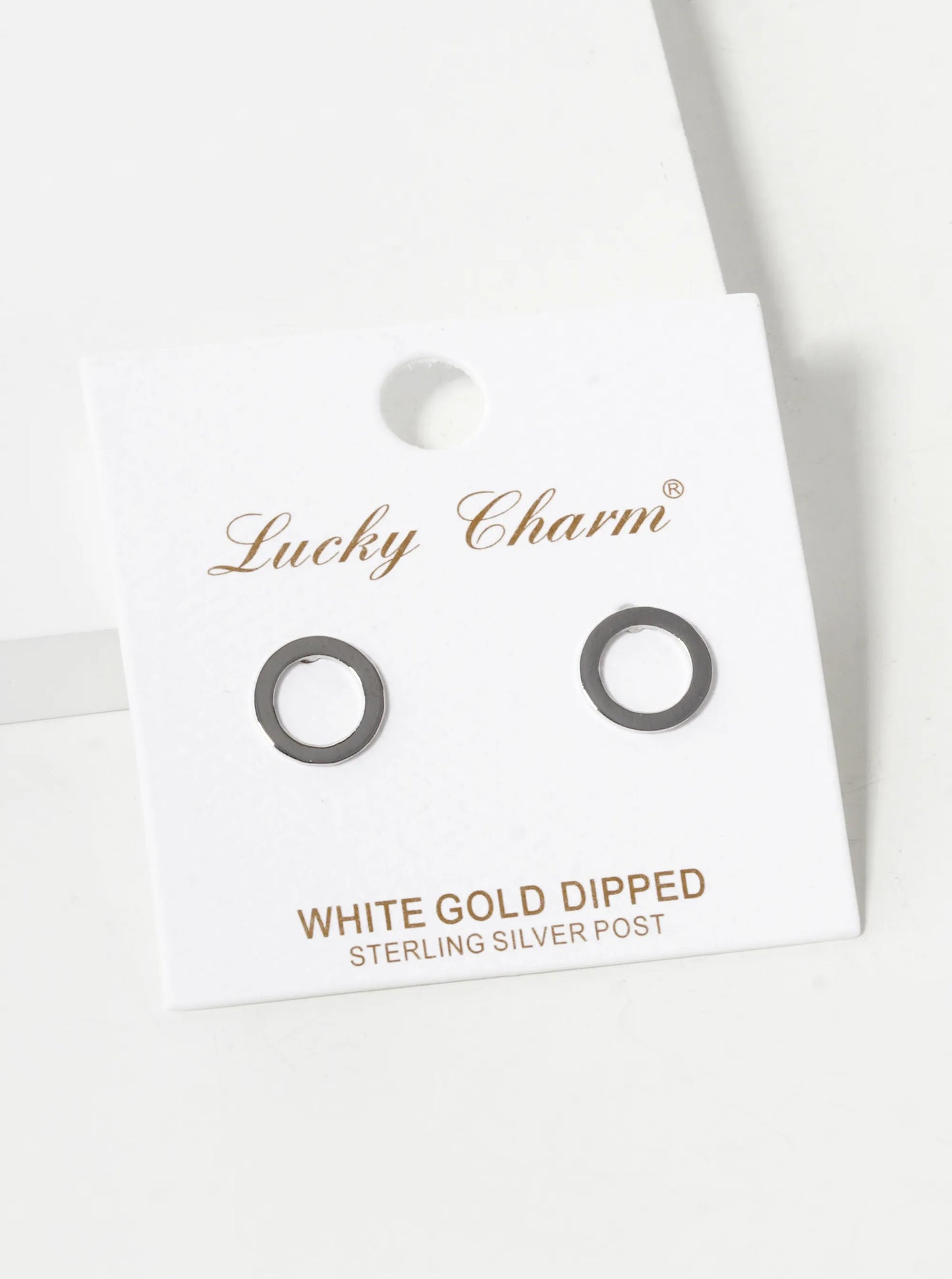 18K Gold Dipped 10mm Flat Brass Donut Sterling Silver Post Stud Earrings