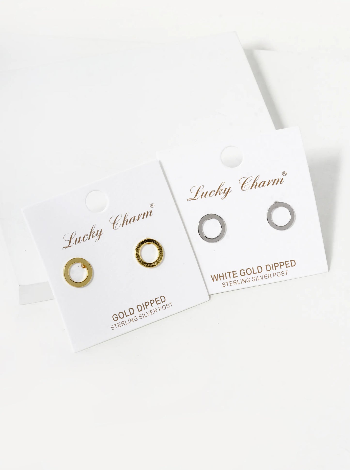 18K Gold Dipped 10mm Flat Brass Donut Sterling Silver Post Stud Earrings