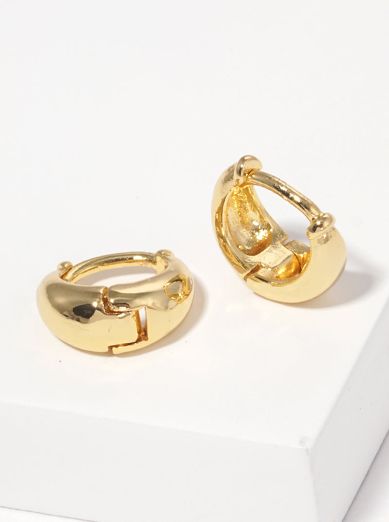 18K Gold Dipped 10mm Huggie Earrings