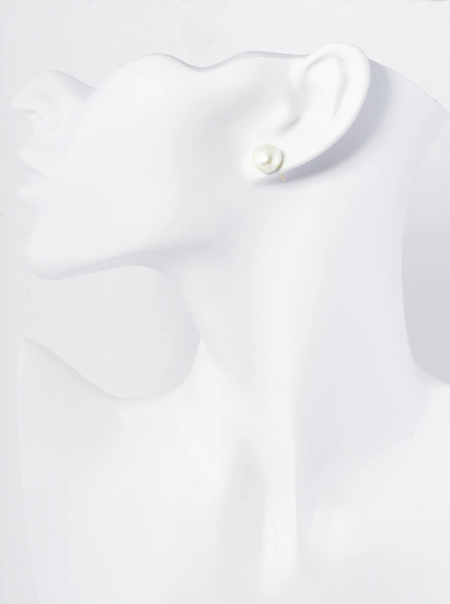 18K Gold Dipped 10mm Pearl Button Stud Earrings