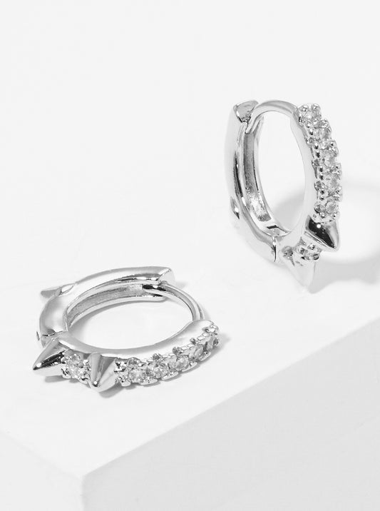 18K Gold Dipped 10mm Spiked Huggie Earrings