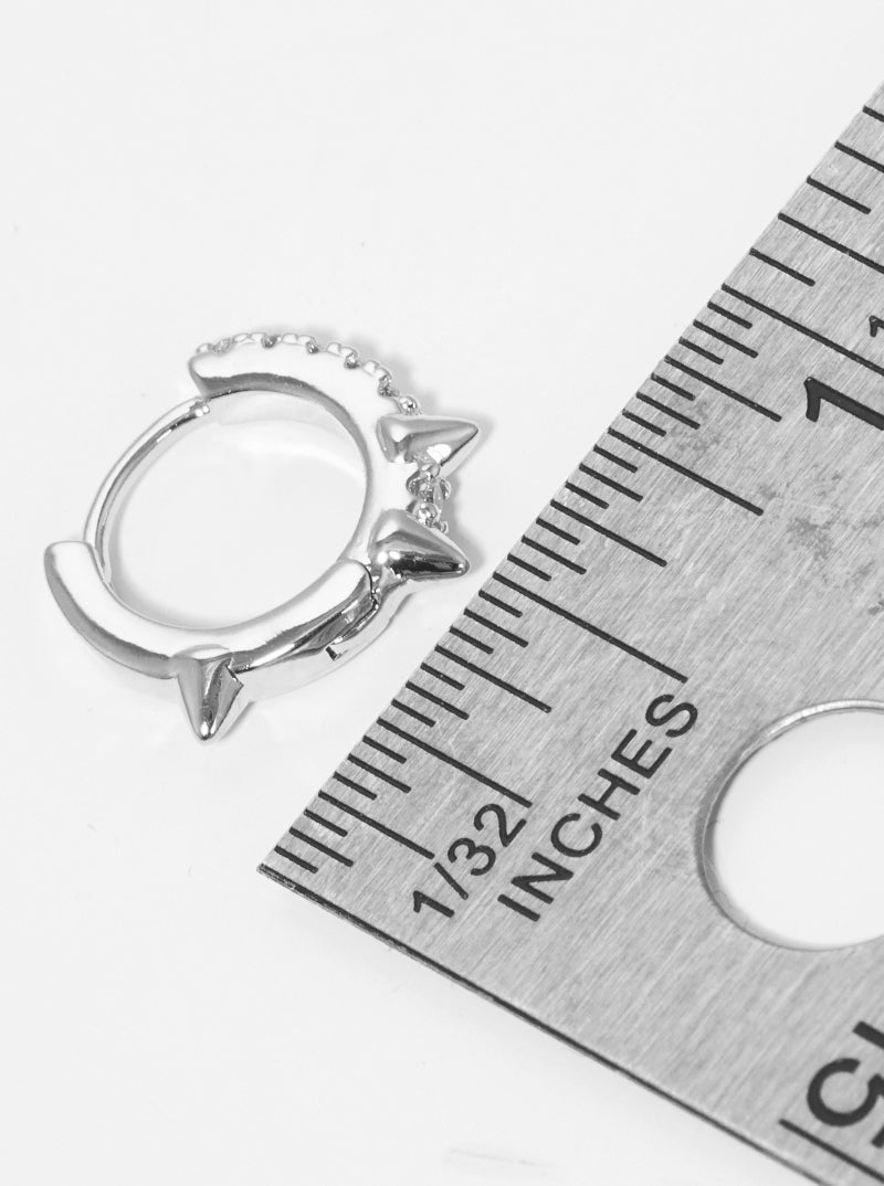 18K Gold Dipped 10mm Spiked Huggie Earrings