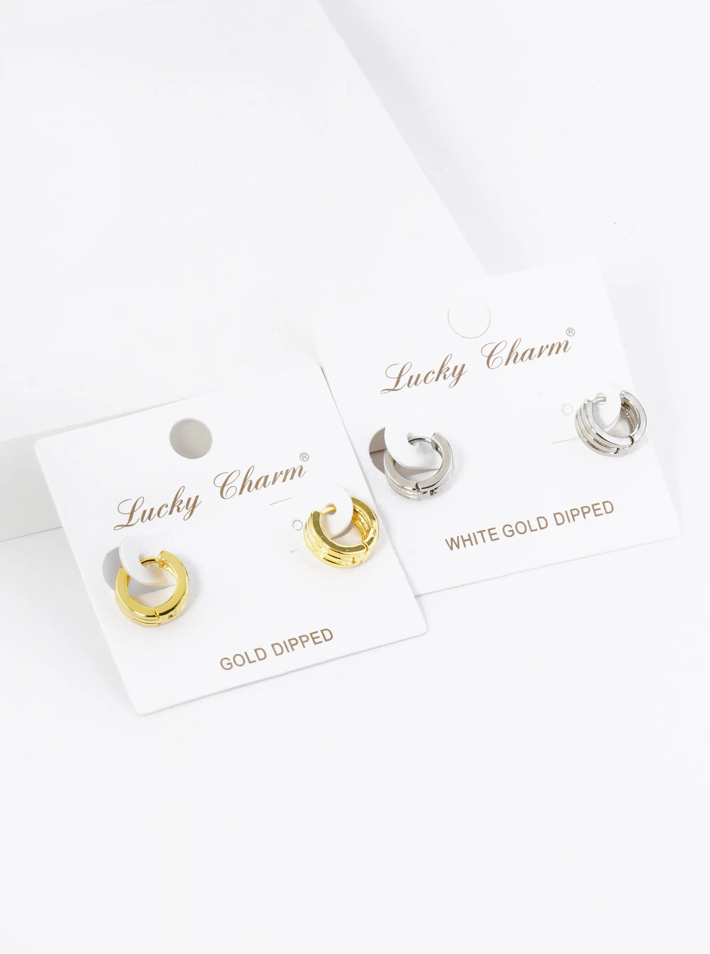 18K Gold Dipped 10mm Textured Huggie Hoop Earrings