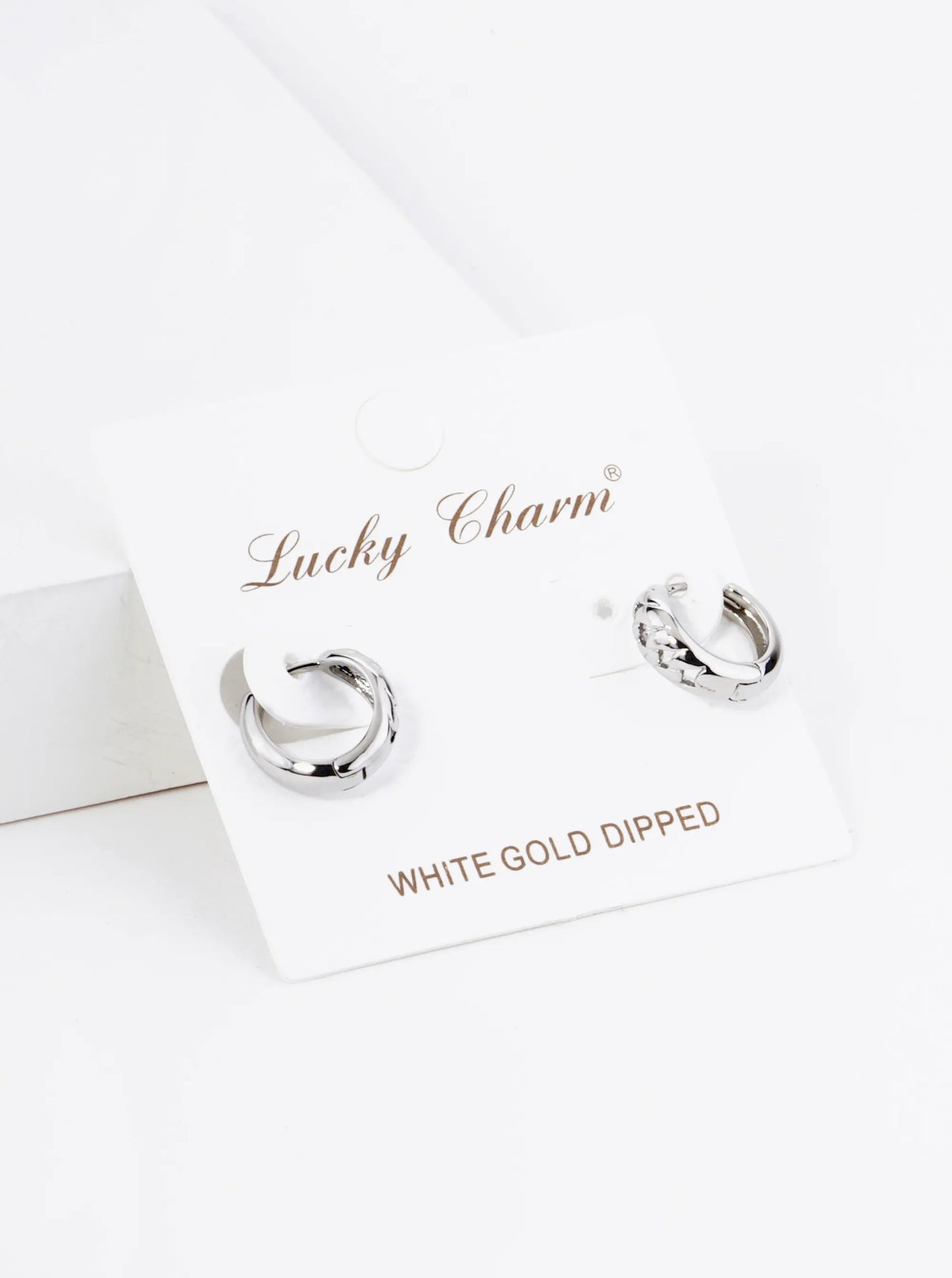 18K Gold Dipped 11mm Chain Huggie Hoop Earrings