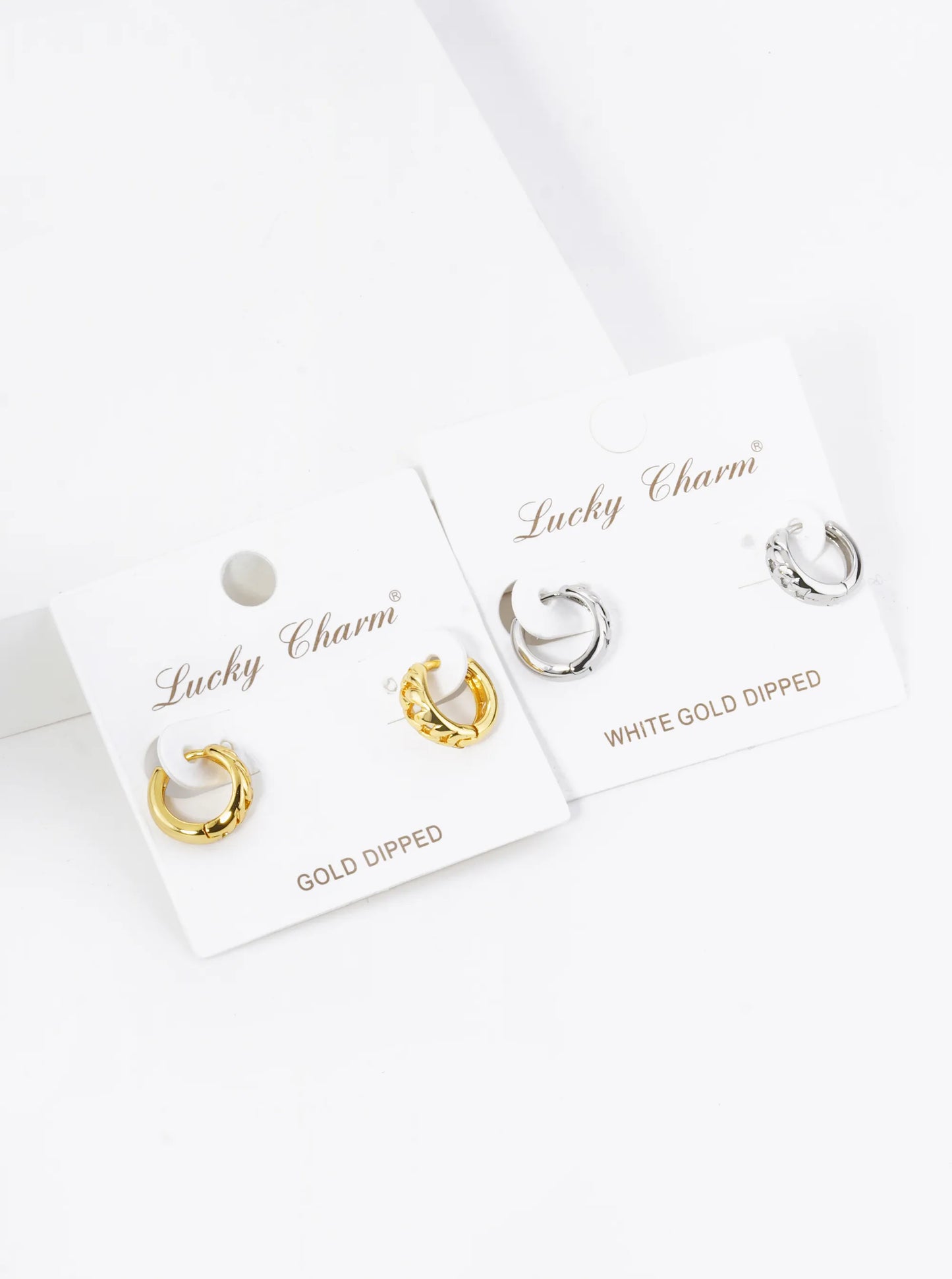 18K Gold Dipped 11mm Chain Huggie Hoop Earrings