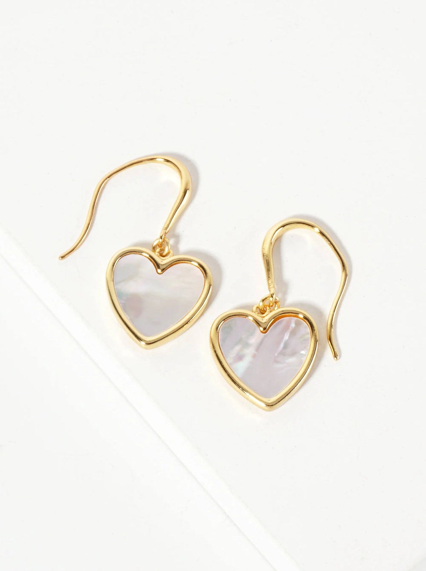 18K-Gold-Dipped 11mm Heart Drop Dangle Earrings