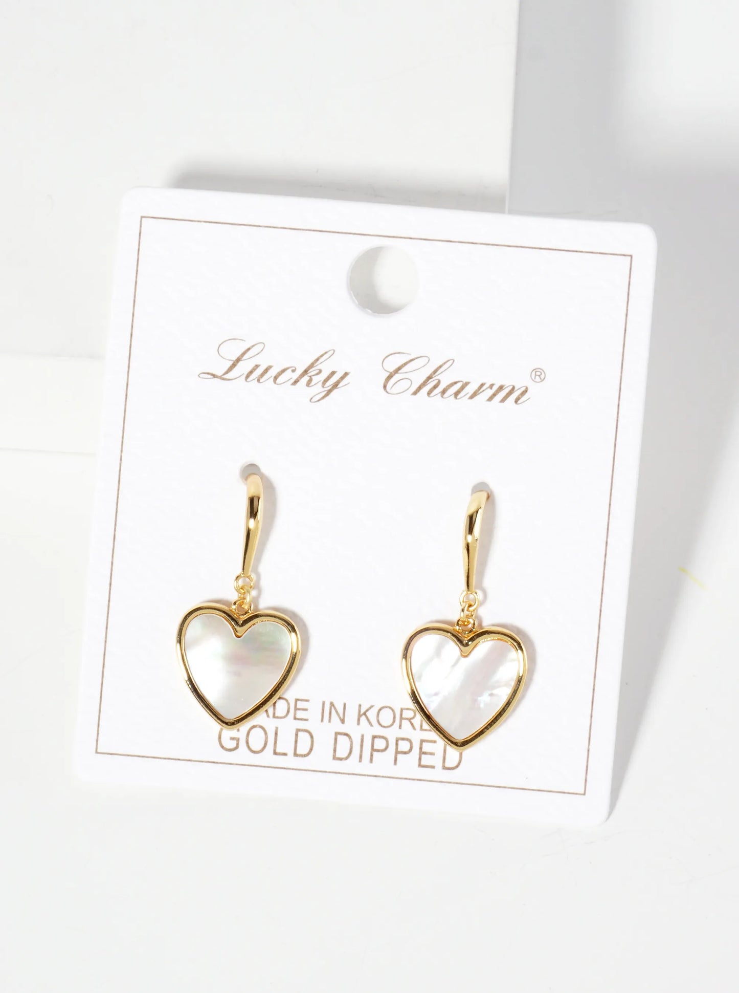 18K-Gold-Dipped 11mm Heart Drop Dangle Earrings