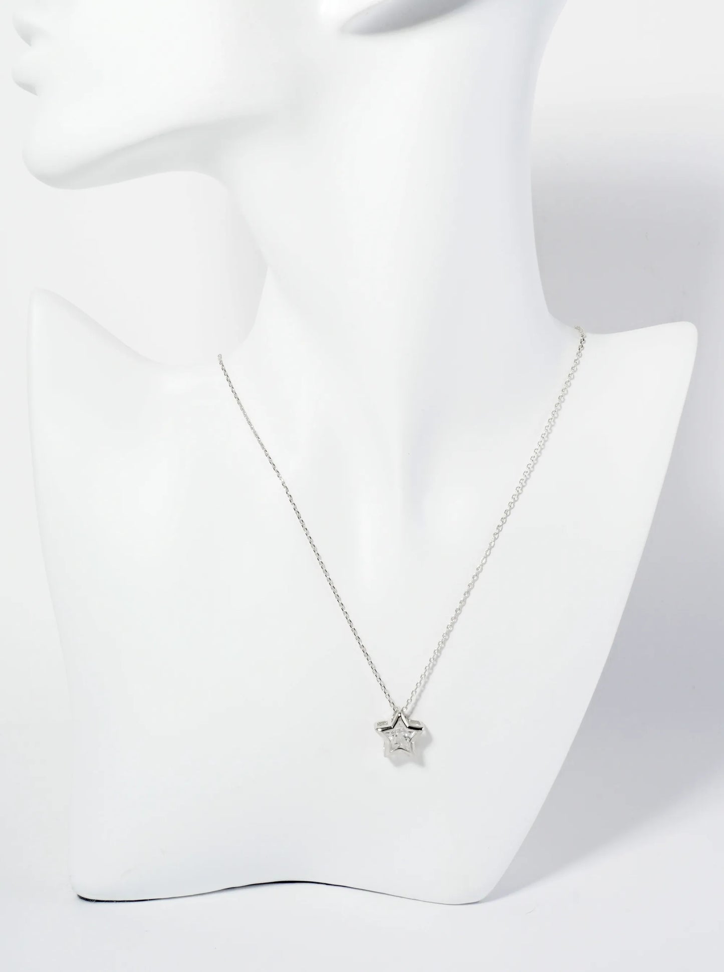 18K Gold Dipped 12mm Bezel Set CZ Star Pendant Necklace