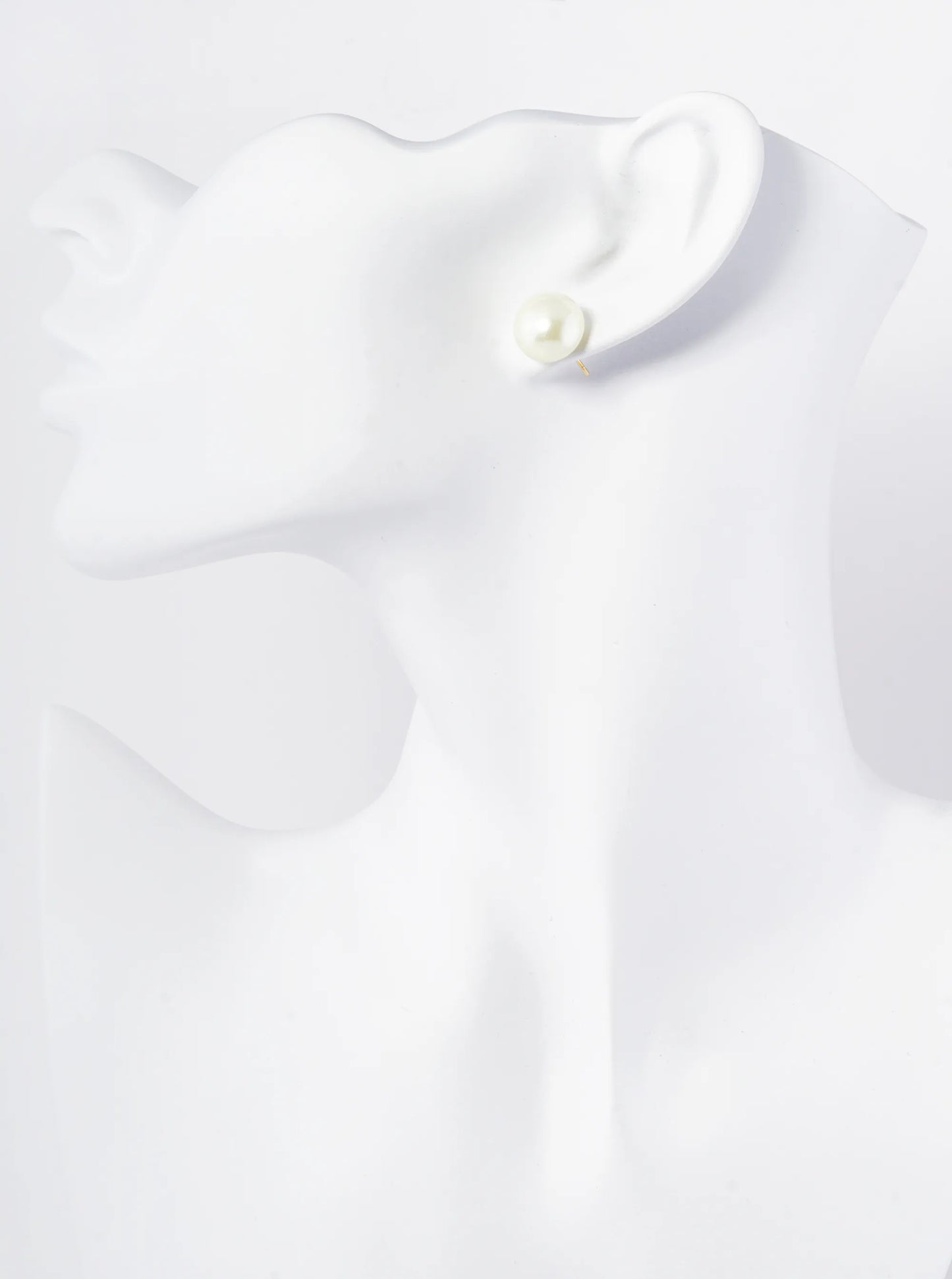 18K Gold Dipped 12mm Pearl Button Stud Earrings