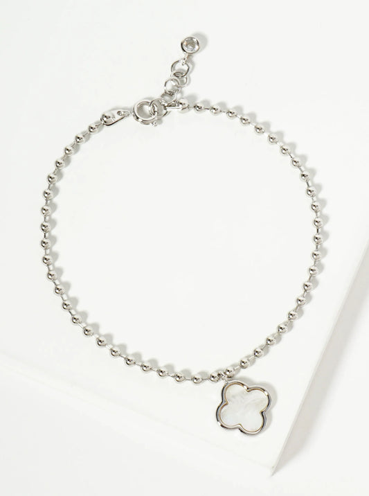 18K Gold Dipped 12mm Quatrefoil Charm Ball Chain Bracelet