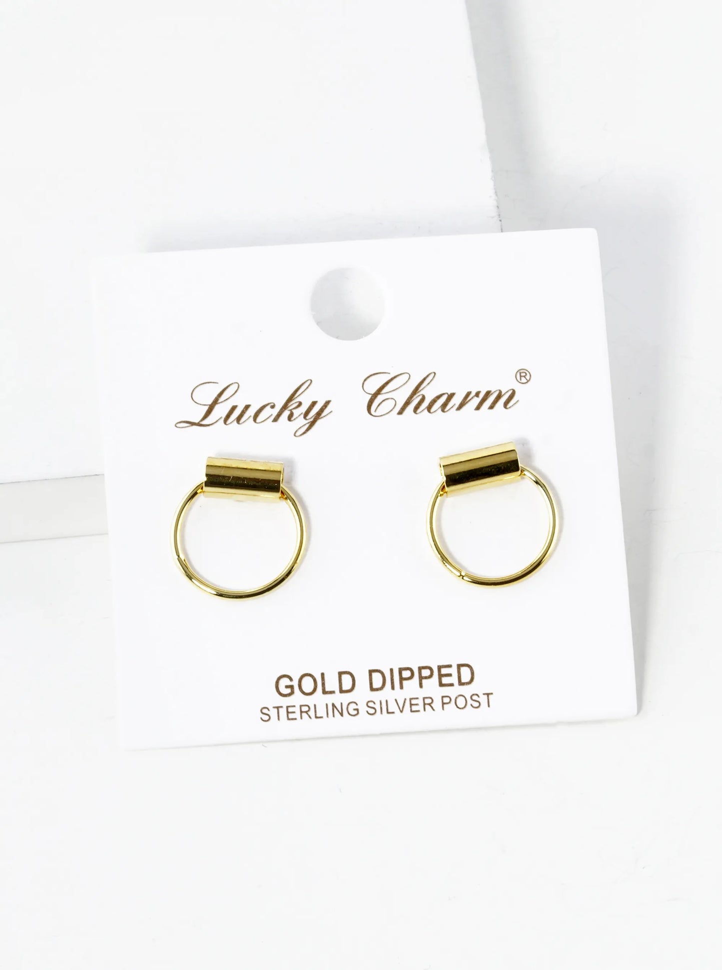 18K Gold Dipped 13mm Dainty Door Knocker Stud Earrings
