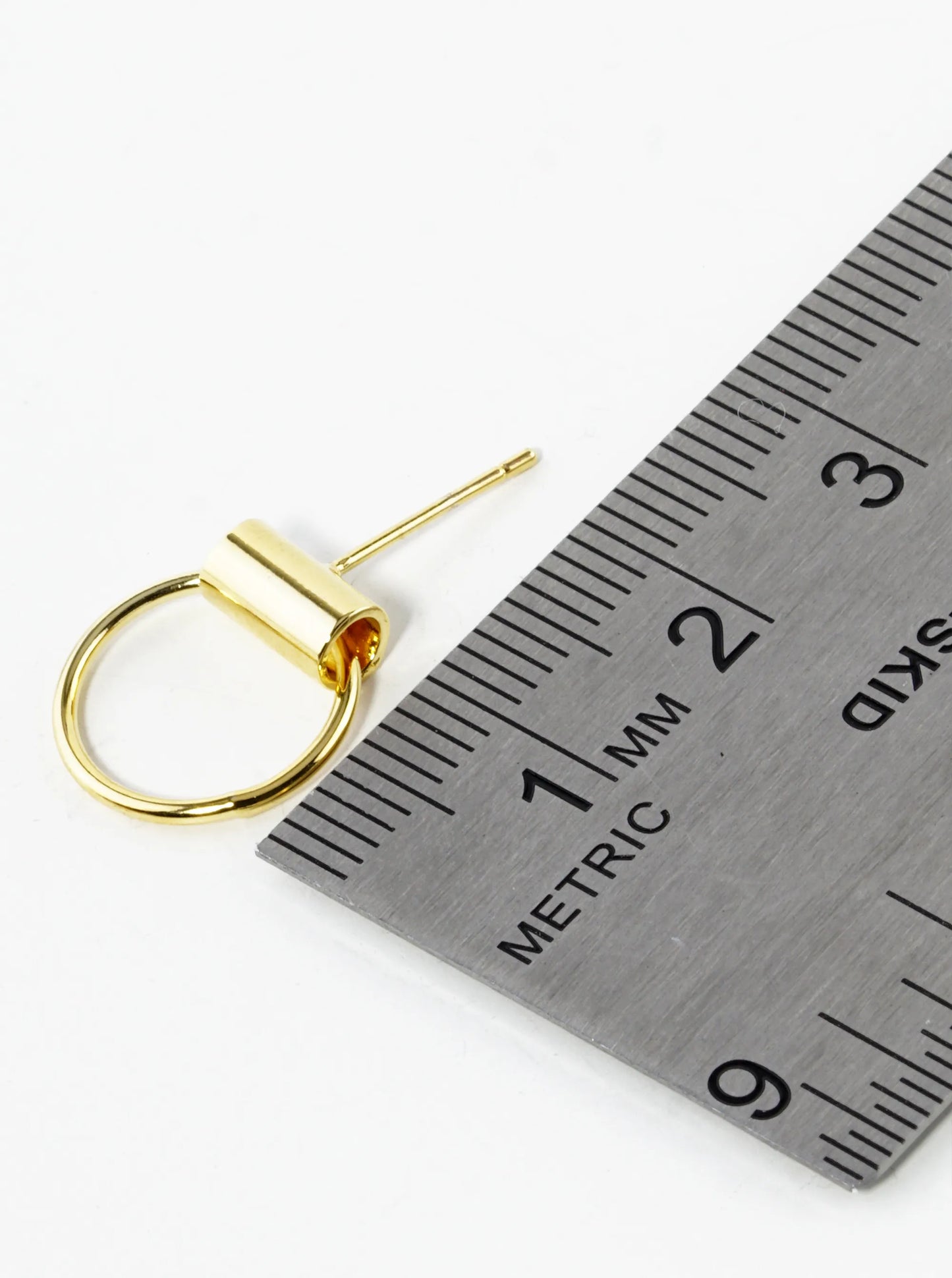 18K Gold Dipped 13mm Dainty Door Knocker Stud Earrings