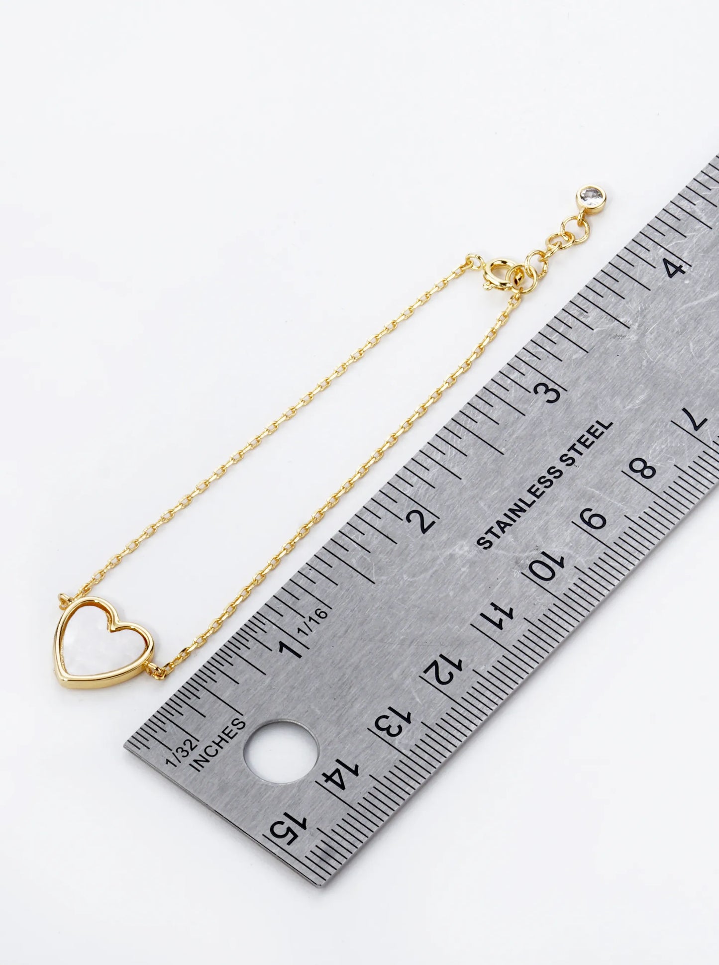 18K Gold Dipped 13mm Heart Chain Bracelet